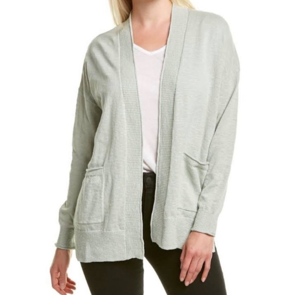 New Madewell Green Open Front Cotton Blend Cardigan